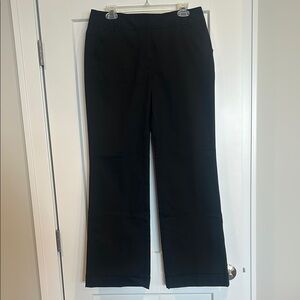 NWT!!! LOFT Laura Black trousers.Sits at waist and flare leg/stretch. Size 8.